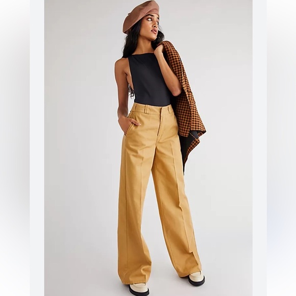 Dickies Nordstrom Camel Wide-Leg Pants - Picture 1 of 6